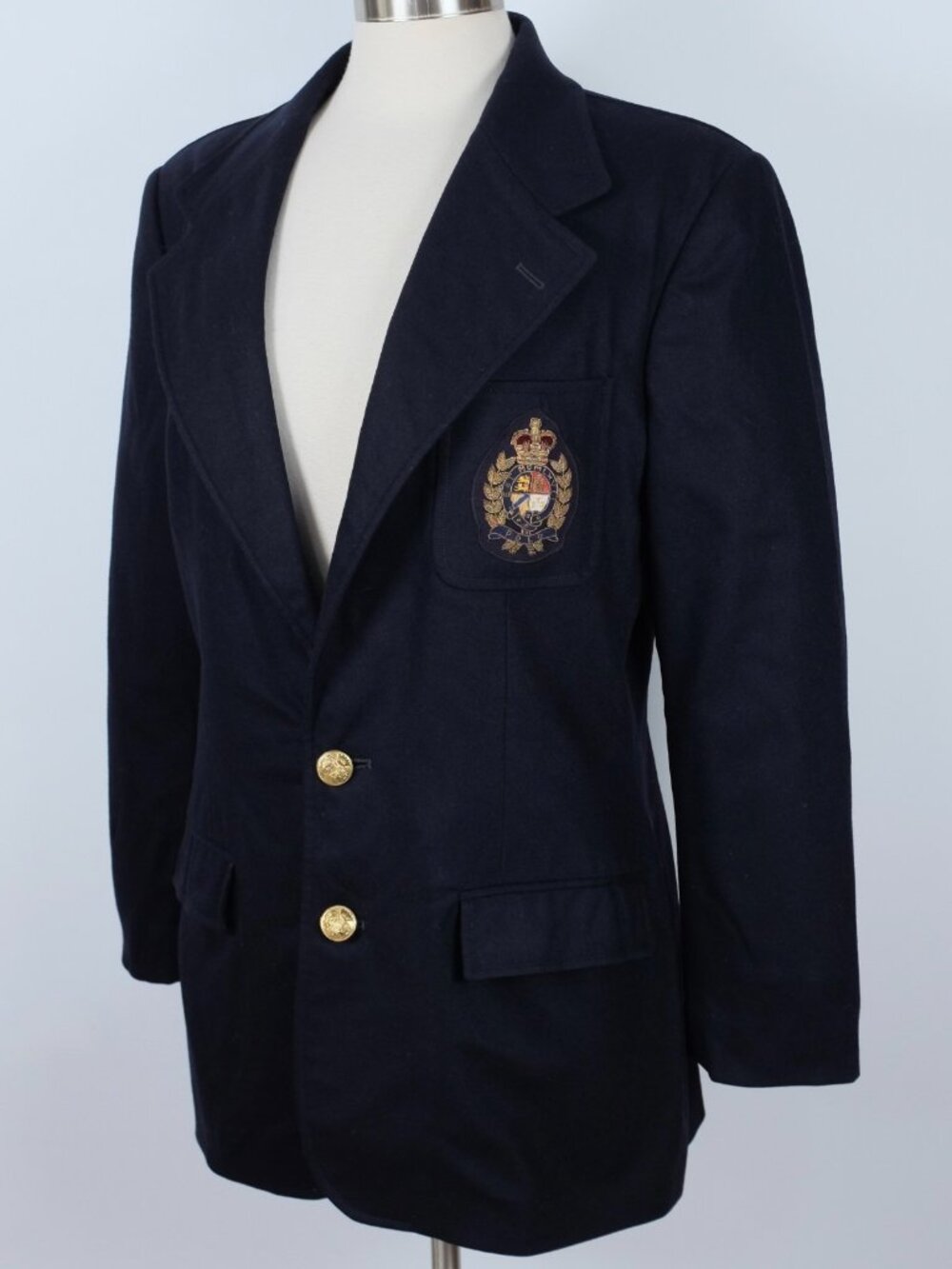 Vintage Ralph Lauren Purple Label Collection jacket sz 12 black crest